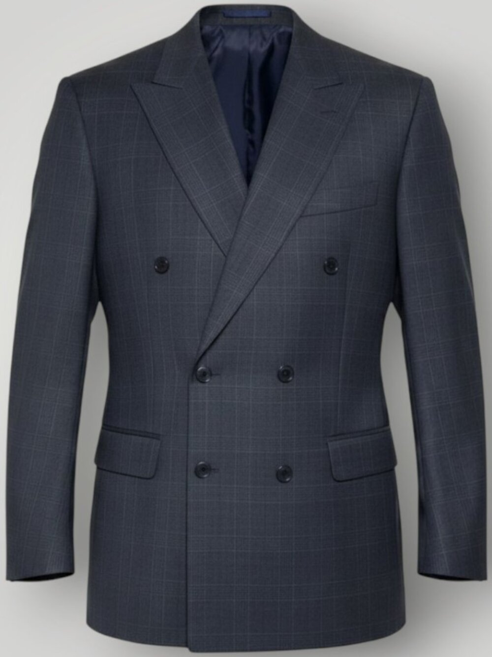 JOSEPH ABBOUD Mens Gray Italian Wool Double Breasted Blazer Sport Coat Jacket 38